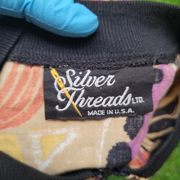 VTG 80s USA Made Floral Batwing Bomber Jacket Womens 2XL Asymmetrical - Picture 5 of 5